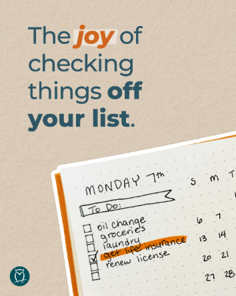 The joy of checking things off your list.