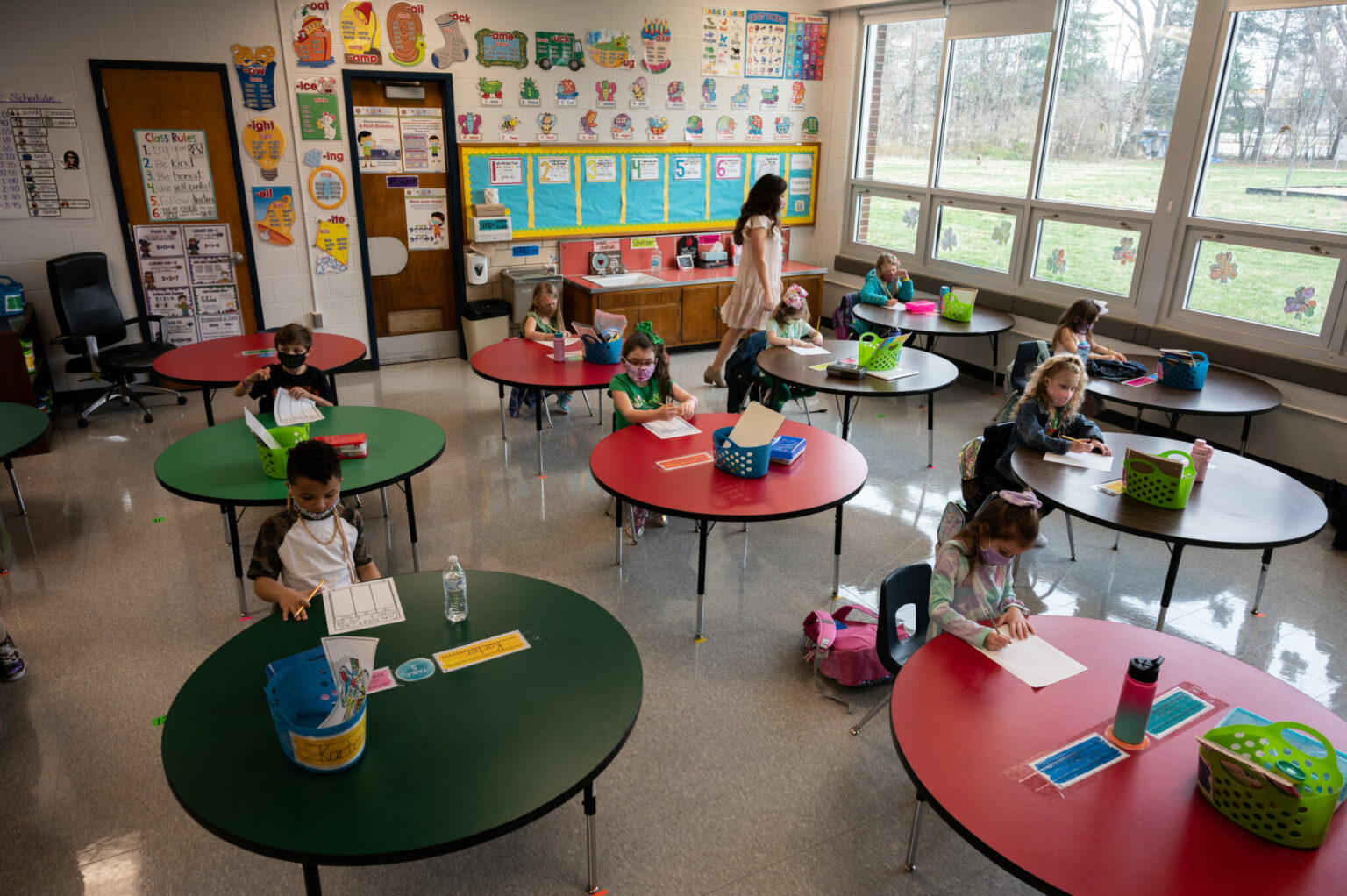 Students in Missouri schools are experiencing an unprecedented shortage of teachers, interrupted learning, emotional stress, and ongoing health and safety concerns (Photo by Jon Cherry/Getty Images).