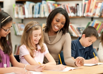 teacher with students